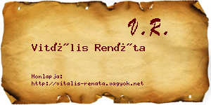 Vitális Renáta névjegykártya